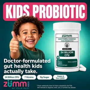 Doctor's Choice Kids Daily Probiotic Capsules (Ages 2+), 24B CFU with Prebiotics & Digestive Enzymes, Acid-Resistant, Vegan, Non-GMO, Gluten-Free, Open & Sprinkle Formula, 60 Count