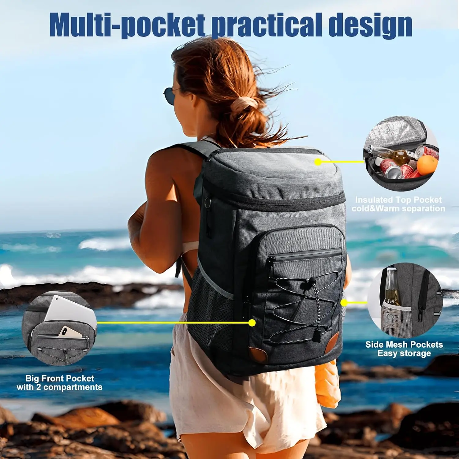 Backpack Cooler Insulated Leak Proof for Men Women 36 Cans 