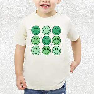 St Patricks Shirt For Kids St. Patrick's Day Tshirt Toddler, Retro Cute St Paddys Gift Retro Tee ,Groovy Happy Face Shirt Baby Matching Shirts