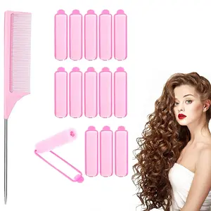 No-Damage Foam Sponge Curlers, Heatless Hair Curlers, Flexible Sleeping Hair Rollers, Includes 14 Curling Irons & Rat Tail Comb, Perfect for All Hair Types, Overnight Heatless Curlers, Heatless Styling Tools, Heatless Curling Set