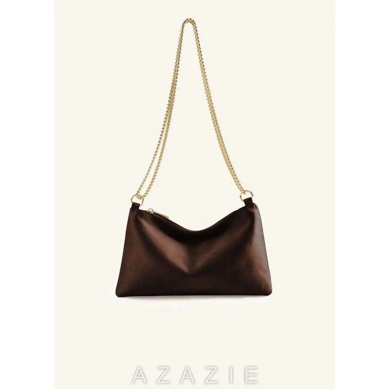 Matching Color Metallic Satin Adjustable Shoulder Bag