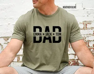 Custom Dad Shirt With Kids Names, Dad T-Shirt, Personalized Dad Shirt, Father's Day Shirt, New Dad Shirt, Daddy Shirt, Birthday Gift Dad Tee #FathersDayGift #FathersDayIdeas