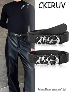 Unisex Fashion Belt with Silver Color Buckle, Waistband for Daily Wear, Perfect for Parties and Festivals, Versatile Men's and Women's Belts, Trendy Belt
