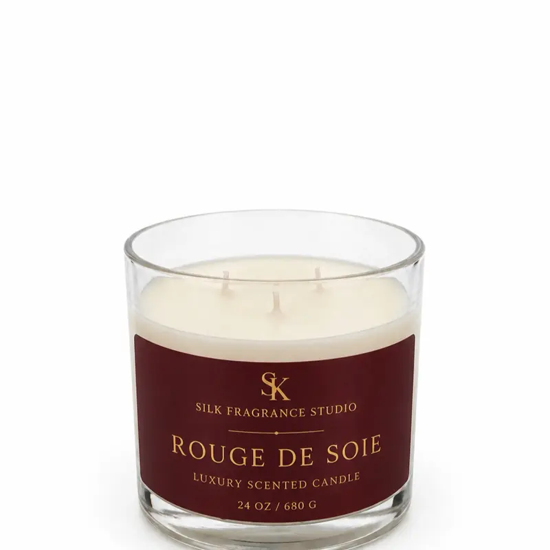 24oz Rouge de Soie Luxury Scented Candle – Handcrafted Home Fragranc