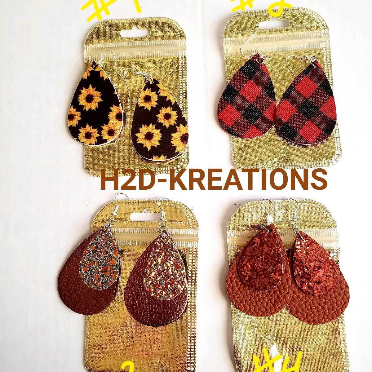 Faux leather earrings