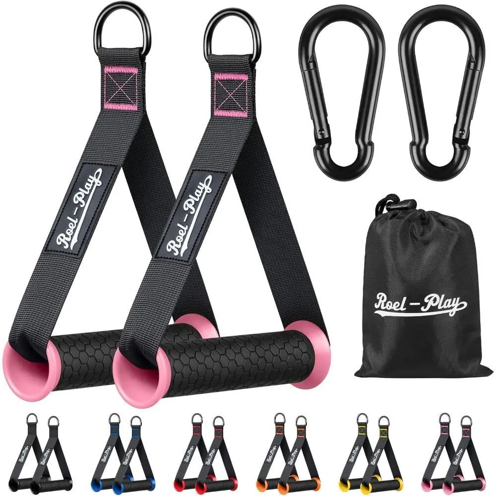 Extra Wide Anti-Sweat Grip Gym Exercise Handles - Replacement Fitness Accessories for Resistance Training, Cable Machine, Home Gym Add-On Equipment