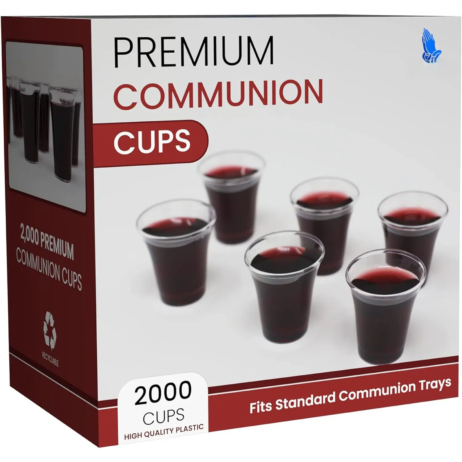 Bulk  2000 Plastic Communion Cups - Disposable Holy Communion Cup Set for Church Service - Fellowship Sacrament Cups for Santa Cena