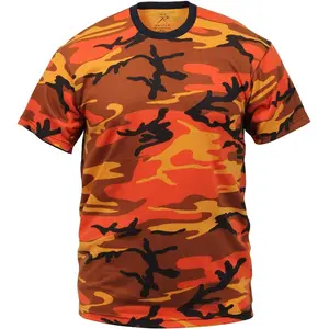 Savage Orange Camo - Tactical Short Sleeve T-Shirt, Poly/Cotton
