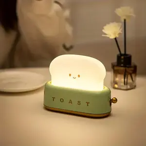 Bread Design Night Light, Rechargeable Table Lamp, Cute LED Warm Light, Dimmable Nightlight, Creative Night Light For Bedroom, Living Room, Kids Room