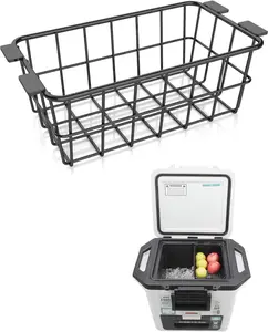 Wire Basket for  FrostVault Hard Cooler & Wheeled Cooler - Heavy-Duty Organizer Rack for Efficient Storage, Dry-Goods Basket for  for Camping Trips or Outdoor Parties, Black(S)