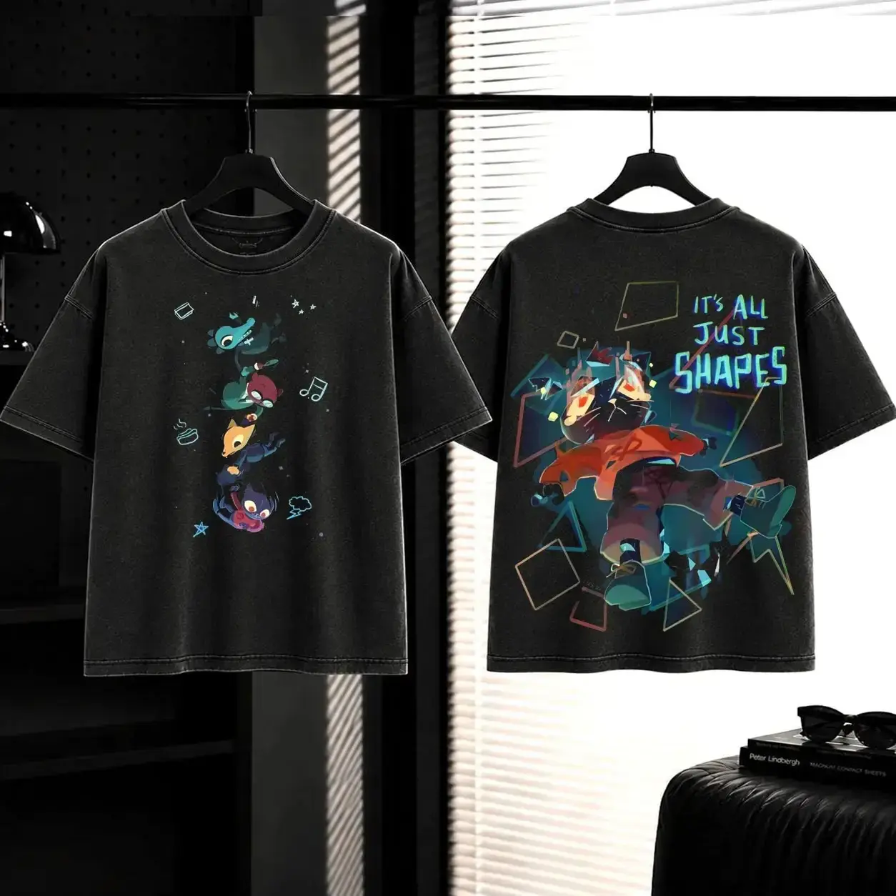 Mae Borowski Night in the Wood Washed Unisex Graphic Tees, NITW Shirt, Casual Crewneck Short Sleeve Washed Tshirt 2 Sided Cotton unisex graphic tees gamer merch, Black Cotton Tee