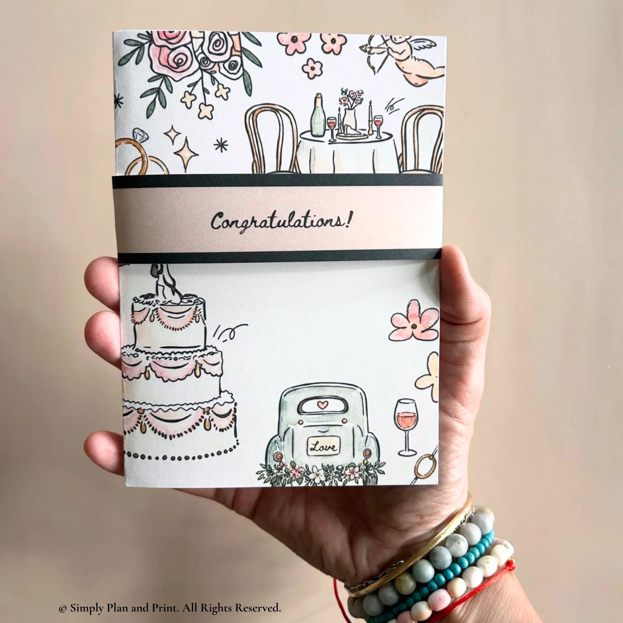 Wedding Gift Card Holder Book Bridal Shower Gift Engagement Gift Bachelorette Party Bride Gift Handmade Waterfall Card