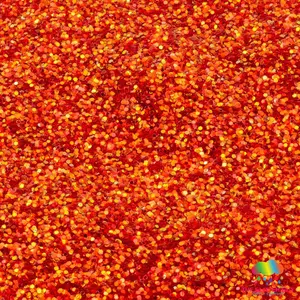 The Glitter Guy Dinglehopper High Sparkling Iridescent Glitter, Reddish Orange Polyester for Glam Body Makeup & DIY Projects, Medium Cut, 71-75g Shaker
