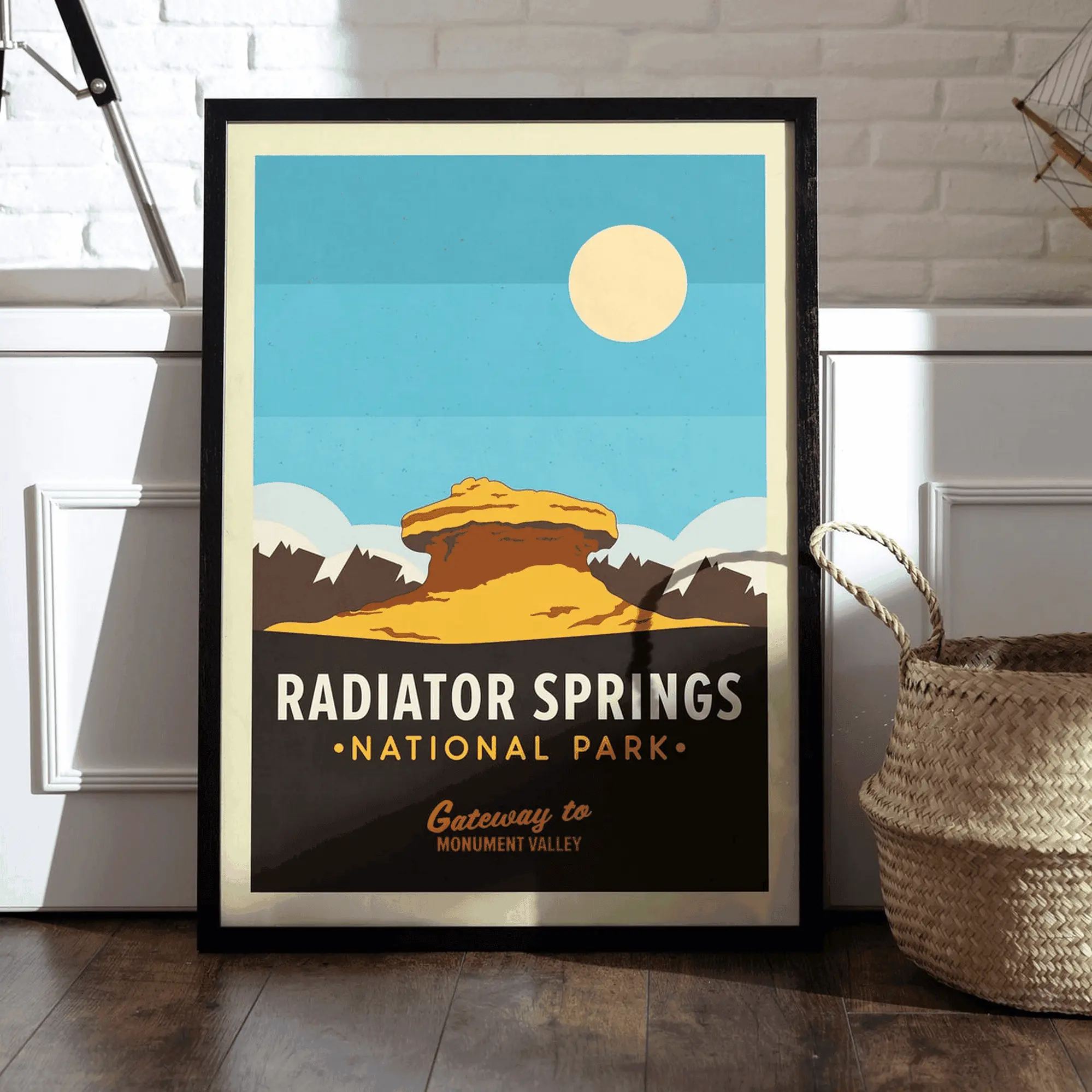Radiator Springs Travel Poster, CARS Poster, Cars Wall Art, Lightning McQueen Art Print, Retro Print, Art, Gift