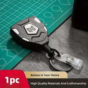 1pc Heavy-Duty Retractable Keychain with Belt Clip – 80cm High-Stretch Steel Lanyard Durable ABS Casing, Secure Key Rin