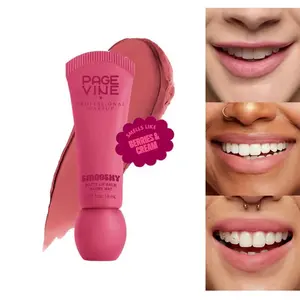 1PC Smushy Matte Lip Balm, Plush Blurred Nude Style, Lightweight Hydrating Vegan Formula with Smooth Silicone Applicator, Buildable Color, For Beginners, Daily Wear, No-Makeup & On-the-Go Looks (12 Shades)