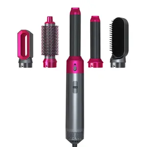 5 in 1 blow dry hair brush upgraded hair dryer brush air curler air curl wrap styler detachable hot air brush negative ion curling brush iron hair styling tool for drying curl straightening