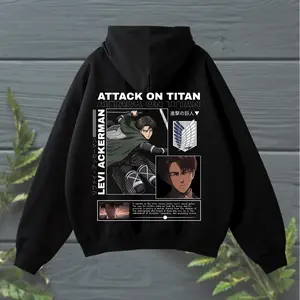Levi Ackerman 2 Side Hoodie, Humanitys Strongest Soldier Anime Hoodie, Attack on Titan Streetwear Unisex, Japanese Manga Hoodie, Gift for AOT Fan