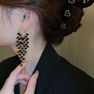 Super Fairy Crystal Tassel Earrings DDES0822, Elegant and Luxurious Light Luxury Women's Ear Accessories