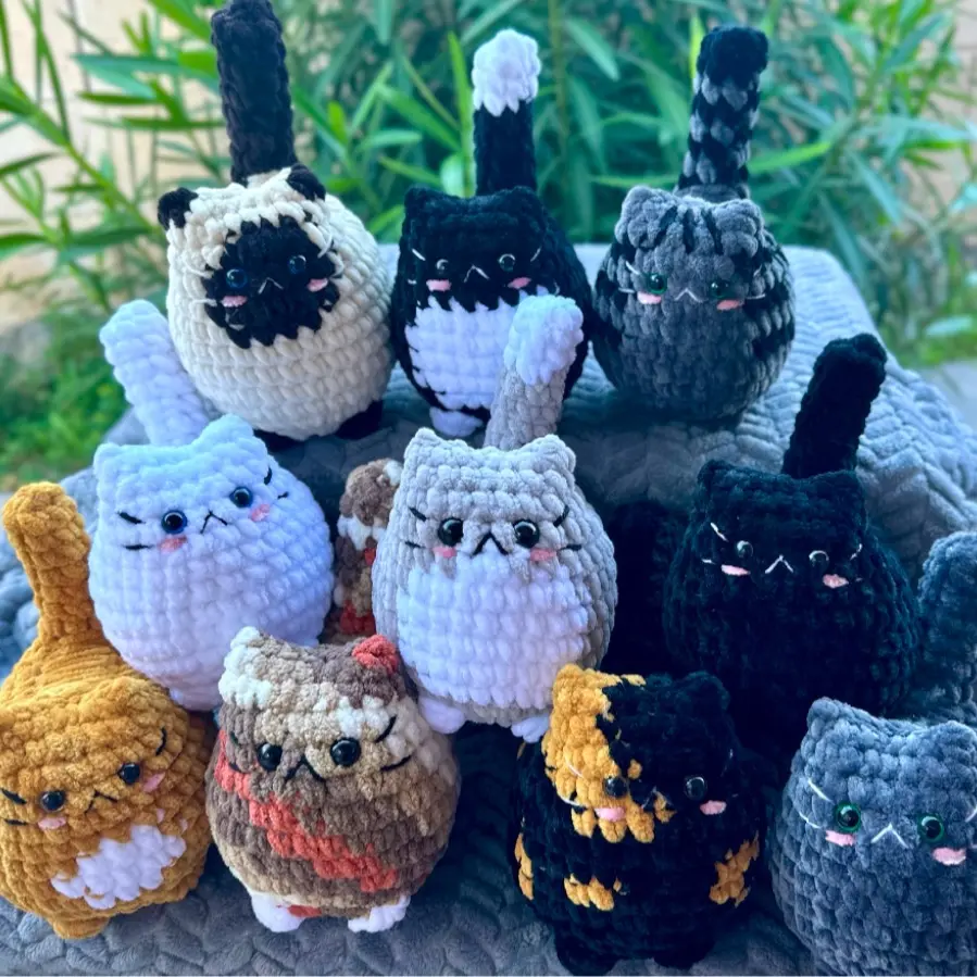 Crochet Cat Plushie, soft chubby kitty stuffed animal animals Crochet Cat Plushie, soft chubby kitty stuffed animal animals