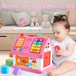 Montessori Baby House Toy 6-in-1 Multi-functional Home Children's Music Toy Educational Birthday Gift Busy Board Activity Cube