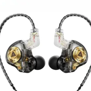 QKZ AK3 portable wired headphones, featuring an in-ear design with heavy bass and a wire control, support replaceable cables and detachable earbuds