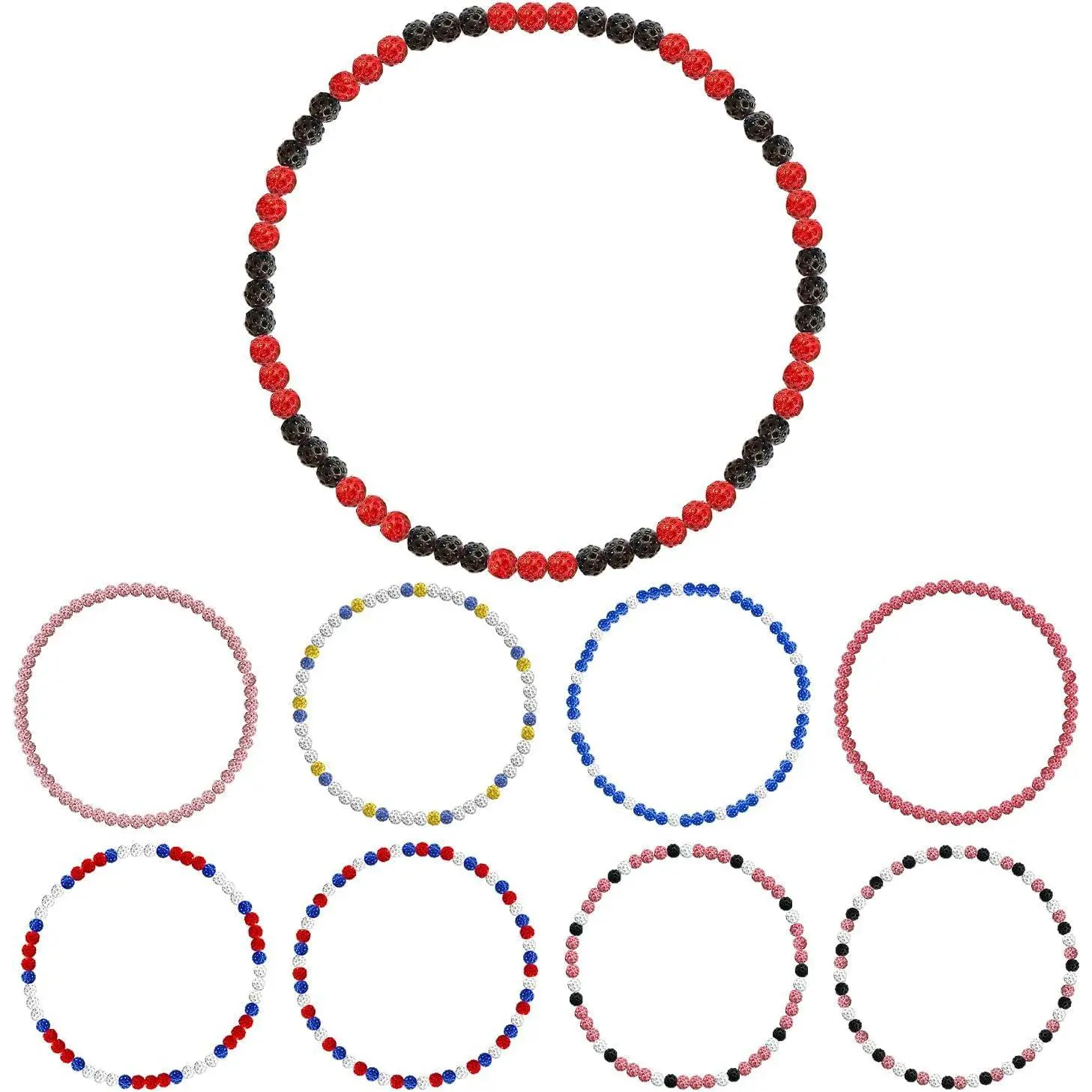 Necklace 20 Inch Adjustable Elastic Cord Baseball Bling Necklace Glitter Rhinestone Ball Necklace Inspired Sports Jewelry Athlete Necklace Baseball