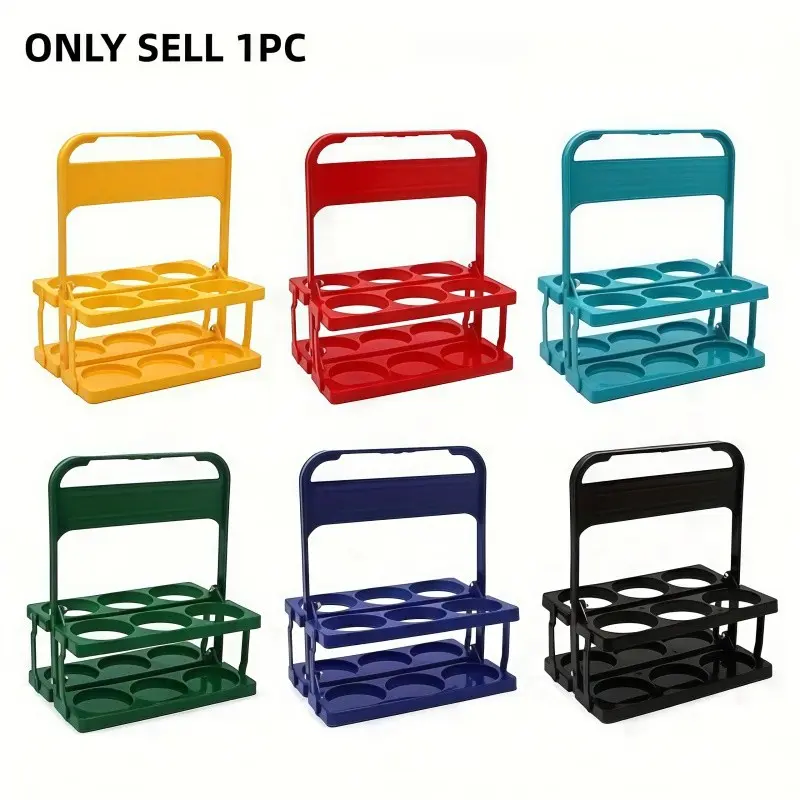 Foldable Beverage Beer Carrier, Portable Beer Handheld Rack, Holds 6 Bottles, Ideal for Home, Parties, Beach and Outdoor Events, Sturdy Durable Design, Utensils