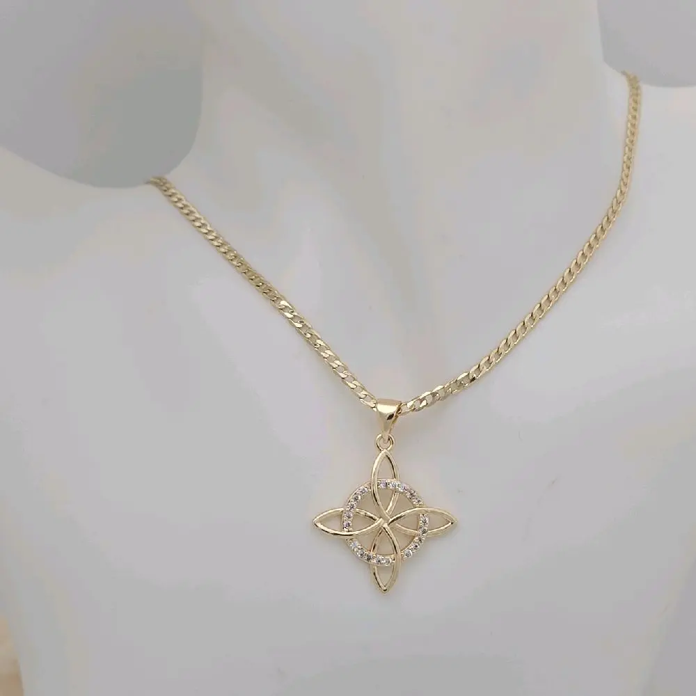 cadena 196 2mm y dije nudo gold plated