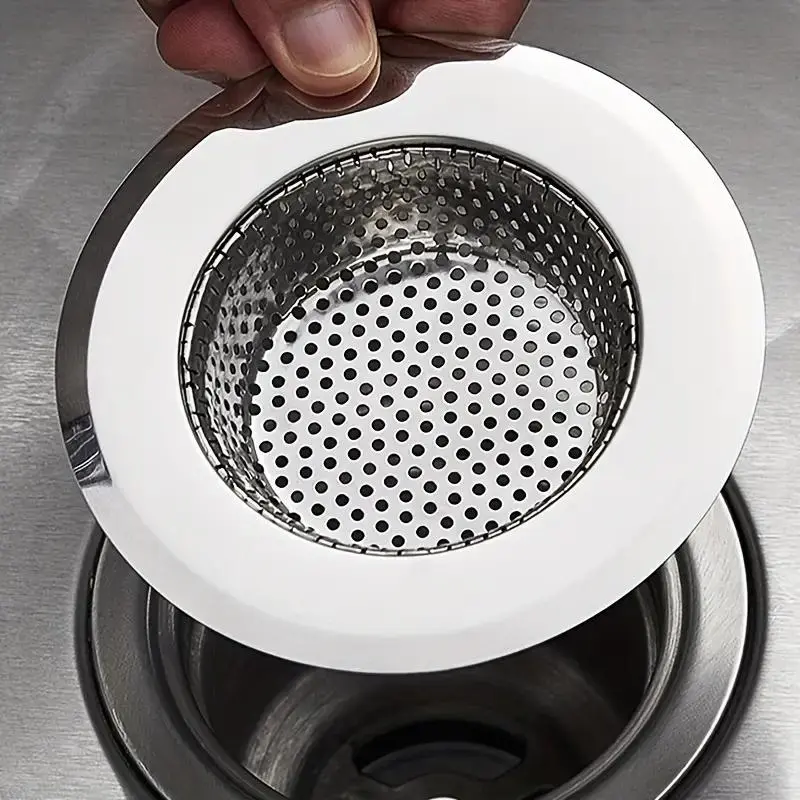 Stainless Steel Kitchen Sink Filter, Round Sink Strainer, Kitchen Sink Drain Cover, Drain Accessories, Universal Sink Strainer for Most Kitchen Sinks