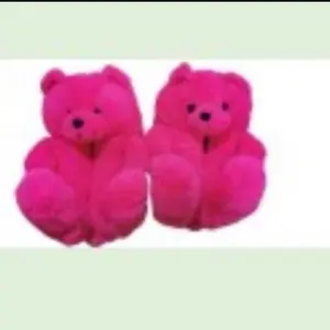 Pink Teddy Bear Slippers