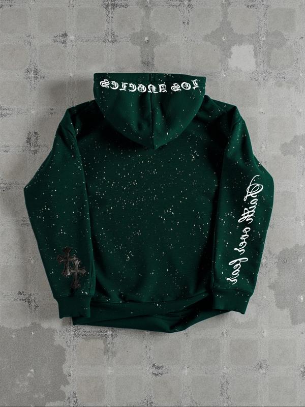 Men's Hooded Sweatshirt, Dark Gothic Cross Element Hooded Sweatshirt, Starry Sky Dyeing Process Pullover, Kangaroo Pocket, Casual Regular Loose Drawstring Hooded Sweatshirt, Suitable For Daily Vacation Outdoor Wear, Fall Outfits & Winter Outfits Men's Hooded Sweatshirt, Dark Gothic Cross Element Hooded Sweatshirt, Starry Sky Dyeing Process Pullover, Kangaroo Pocket, Casual Regular Loose Drawstring Hooded Sweatshirt, Suitable For Daily Vacation Outdoor Wear, Fall Outfits & Winter Outfits