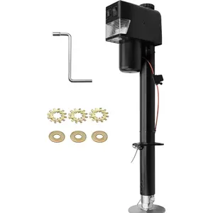 Electric A-Frame Trailer Jack up to 3500-4000lbs Heavy Duty RV Electric Power Tongue Jack with Accessories Manual Crank Handle and Level, 18" Lift, 12V DC and LED Lights, Jack Hammers