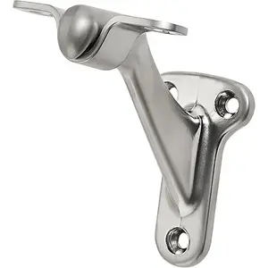 6 Pack 3 Inch Brushed Nickel Hand Rail Bracket Heavy Duty Hardware for Stairways, Home or Office  Stair Support Satin Nickel Handrail Brackets
