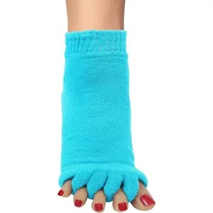 Blue Women's Five-Finger Yoga Socks, Toe Separator Massage Socks, Best Gift for Family & Friends, Comfortable Sleep Socks