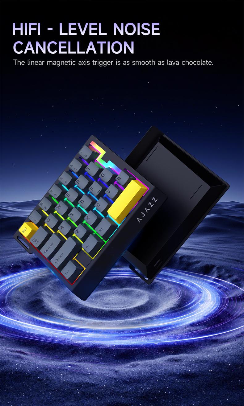 AJAZZ AK029 Single-Handed Wired Magnetic Gaming Keyboard 8K Hz, RGB, 0.01mm RT Precision，29 Keys, For FPS Gaming Colorful RGB  Backlight Web Driver Support Gaming Keyboard