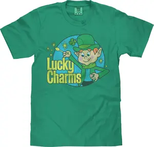 Tee Luv x Comfort Colors 70s Lucky Charms Cereal Leprechaun T-Shirt - Grass Green
