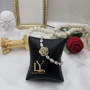 LaYaiBoutique #2319 14k gold plated flower bracelet, High Quality