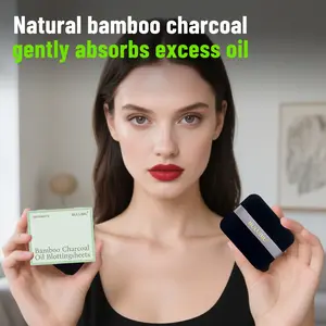 Bamboo Charcoal Oil Absorbent Facial Tissue 100 Pieces - Absorbs oil instantly, suitable for sensitive skin.