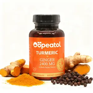 Oopeatol Turmeric Curcumin 2,400mg | 95% Curcuminoids with Black Pepper for Ultimate Absorption, No Filler, No GMO - 90 Vegetarian Capsules