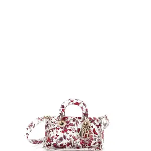 Pre-owned Dior Leather Top Handle Bags Christian Lady D Joy Bag Printed Small by Rebag