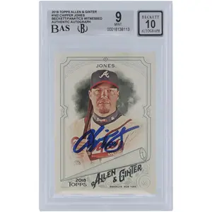 Chipper Jones Atlanta Braves Autographed 2018 Topps Allen & Ginter #162 Beckett Fanatics Witnessed Authenticated 9/10 Card - Fanatics Authentic Certified