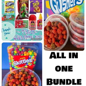 Chamoy Pickle Kit  with Big Tex Pickle, Gushers, Takis, Lucas and Fruit by the Foot chamoy pickle