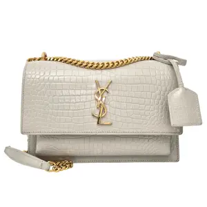 Pre-owned Yves Saint Laurent Leather Shoulder Bags Saint Laurent Medium Croc Sunset Shoulder Bag