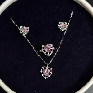 Pink Hearted Jewelry Set for Women - Perfect for Any Occasion
