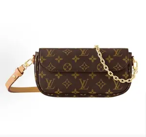 Pre-owned Louis Vuitton Wallet On Chain Ivy Monogram Chain Baguette Shoulder Crossbody Bag