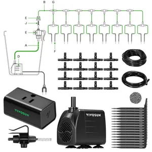 VIVOSUN Automatic Drip Irrigation Kit, Smart Watering System with 16 Drip Emitters, 4mm Fast Flow, App-Controlled A10 GrowHub, Quiet 15W Pump, Anti-Siphon & Filtered for Indoor & Outdoor Plants