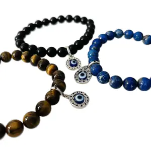 Protection crystal bracelet 925 evil eye charm Daily