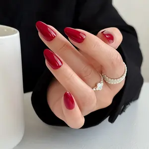 Worknaily Red Cat Eye Press-On Nails 32pcs Short Almond Glossy Bold Statement Design