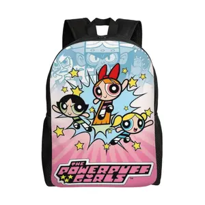 The Powerpuff Girls Stylish Unisex Backpack Full Print Water Resistant 15 Laptop